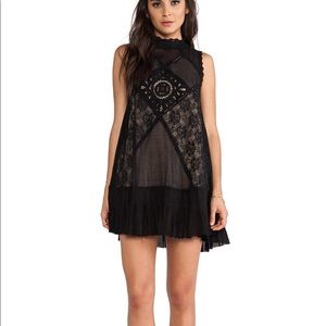 Free People Black Lace Dress Size M